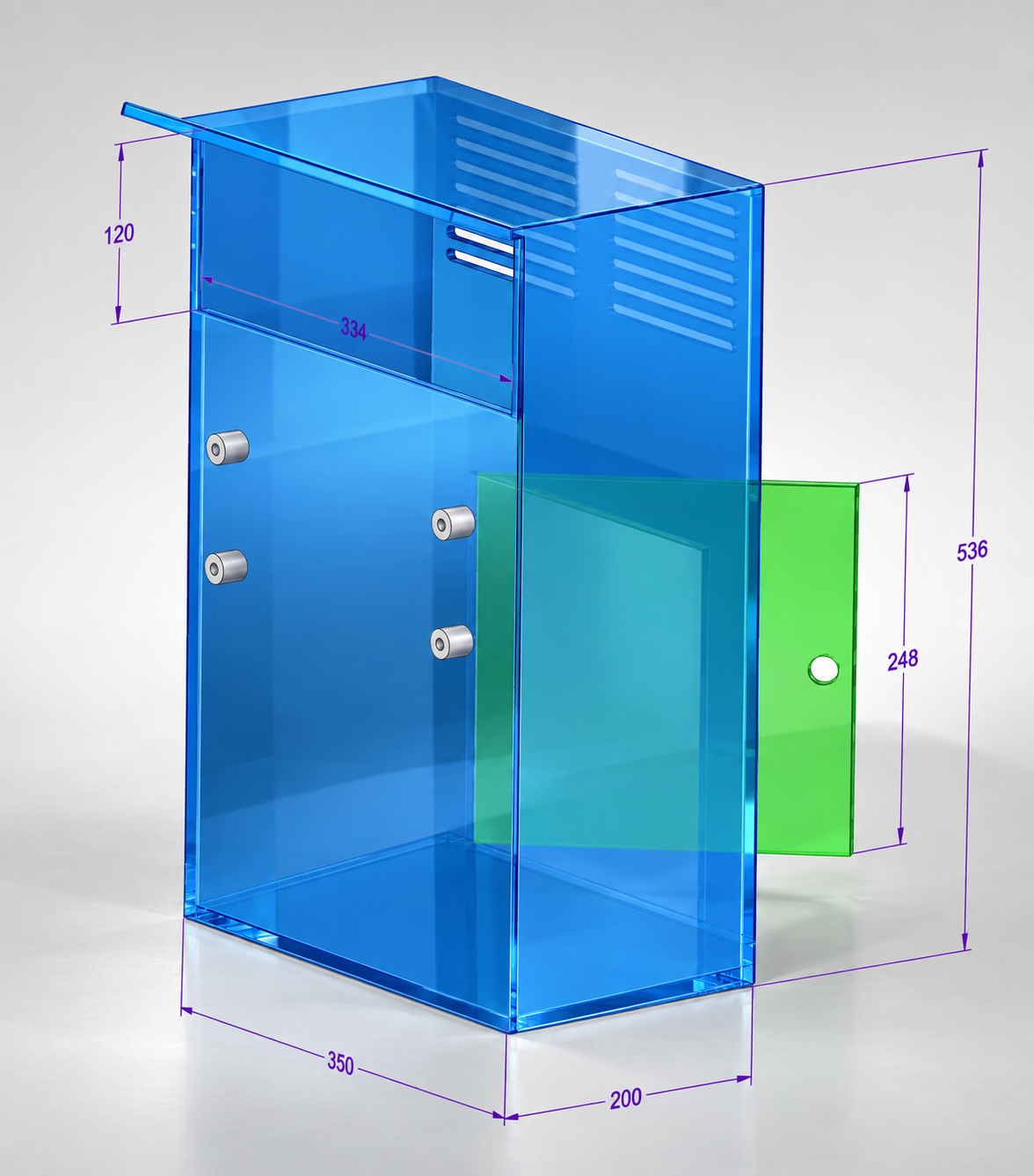 Diseño de gabinete de acrílico